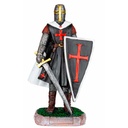FIGURA TEMPLARIO ESPADA Y ESCUDO 12 CM NEGRO