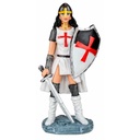 FIGURA TEMPLARIA ESPADA Y ESCUDO 18 CM BLANCO