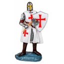 FIGURA TEMPLARIO HACHA Y ESCUDO 12 CM BLANCO