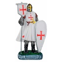 FIGURA TEMPLARIO BANDERA Y ESCUDO 12 CM BLANCO