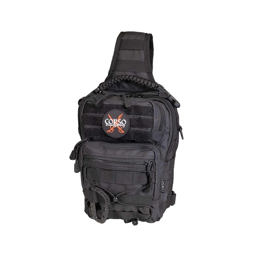 [CRS-801013-BK] BOLSO CORSO BANDOLERA TACTICAL NYLON VELCROS NEGRO