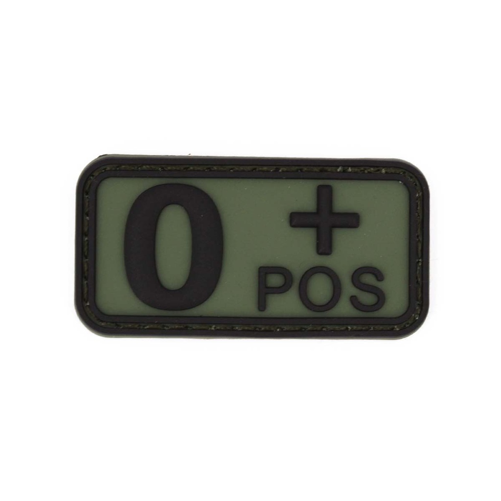 PARCHE IMMORTAL PVC GRUPO SANGUINEO 0 POSITIVO VERDE