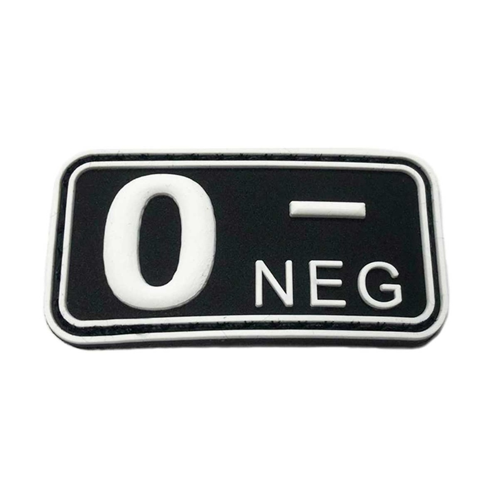 PARCHE IMMORTAL PVC GRUPO SANGUINEO 0 NEGATIVO NEGRO