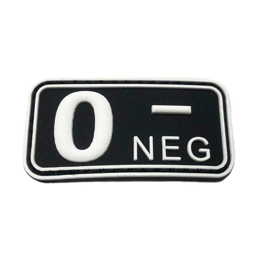 [IW-08266-WH] PARCHE IMMORTAL PVC GRUPO SANGUINEO 0 NEGATIVO NEGRO
