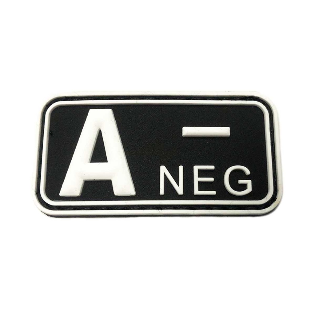PARCHE IMMORTAL PVC GRUPO SANGUINEO A NEGATIVO NEGRO