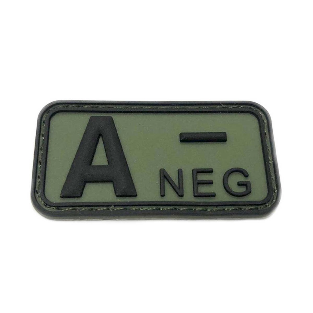 PARCHE IMMORTAL PVC GRUPO SANGUINEO A NEGATIVO VERDE