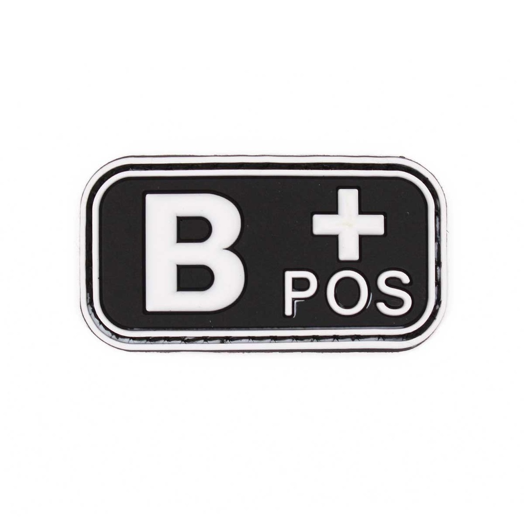 PARCHE IMMORTAL PVC GRUPO SANGUINEO B POSITIVO NEGRO