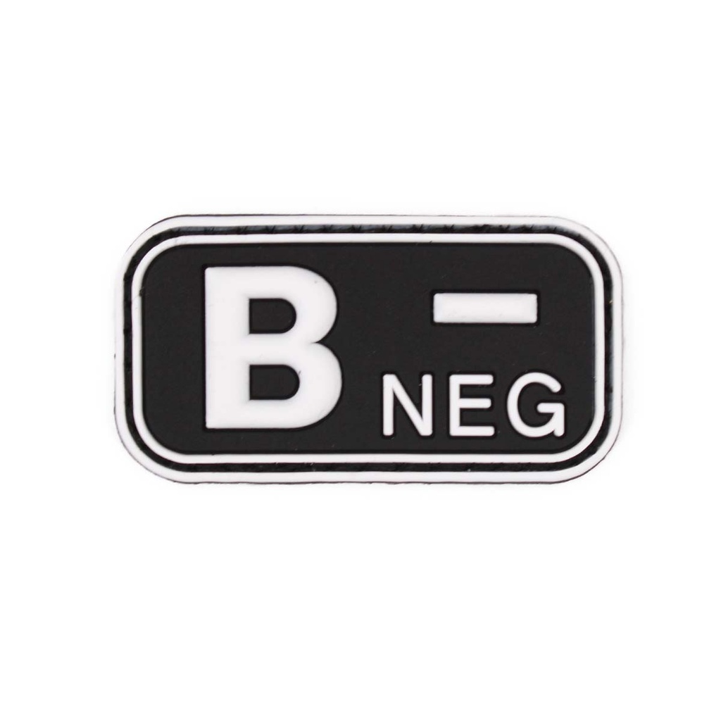 PARCHE IMMORTAL PVC GRUPO SANGUINEO B NEGATIVO NEGRO