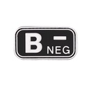 PARCHE IMMORTAL PVC GRUPO SANGUINEO B NEGATIVO NEGRO