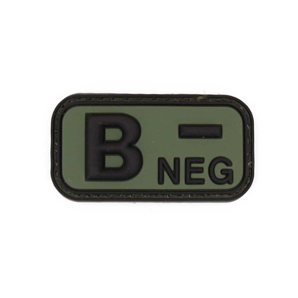 PARCHE IMMORTAL PVC GRUPO SANGUINEO B NEGATIVO VERDE