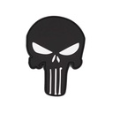 PARCHE IMMORTAL PVC PUNISHER NEGRO-BLANCO