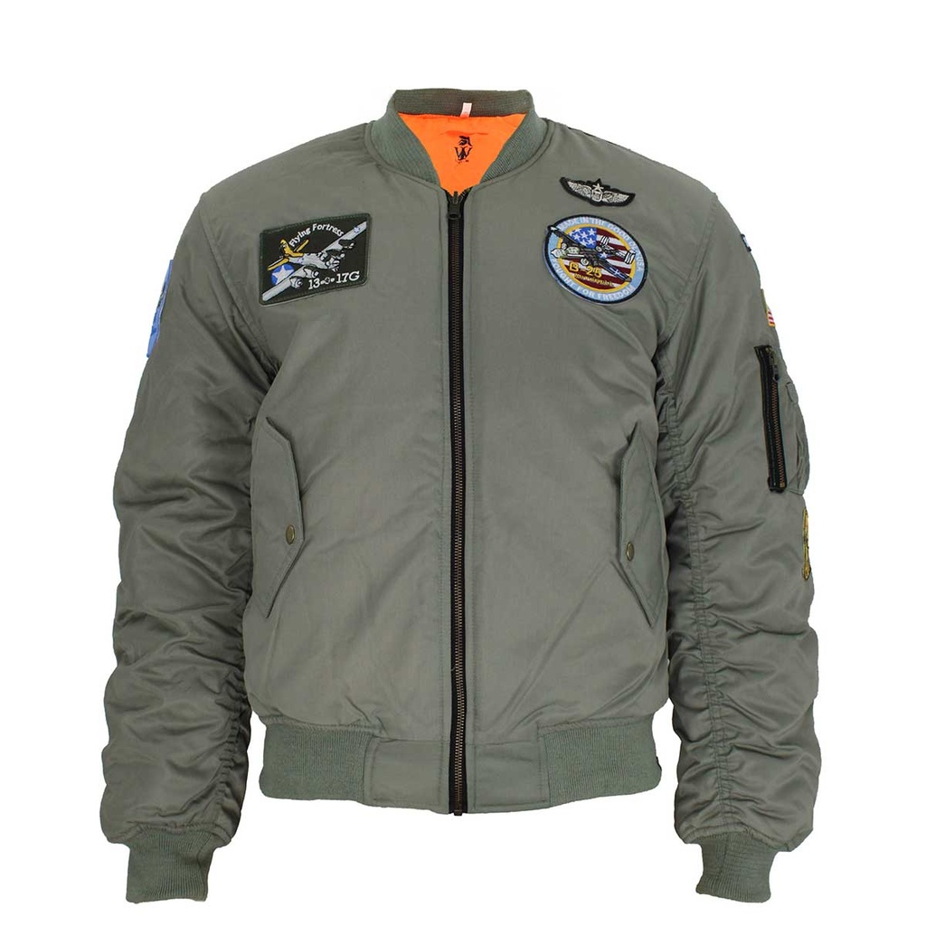 CAZADORA BOMBER IMMORTAL PARCHES VERDE