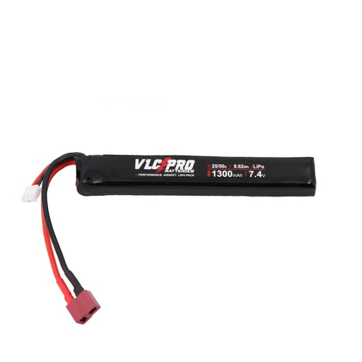 [VLC-1035] BATERIA VLC PRO LIPO 7.4V 1300MAH 25C/50C 1STICK T-DEAN NEGRA