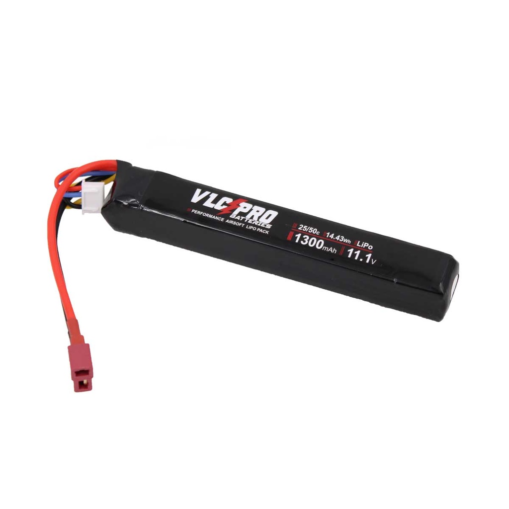 BATERIA VLC PRO LIPO 11.1V 1300MAH 25C/50C 1STICK T-DEAN NEGRA