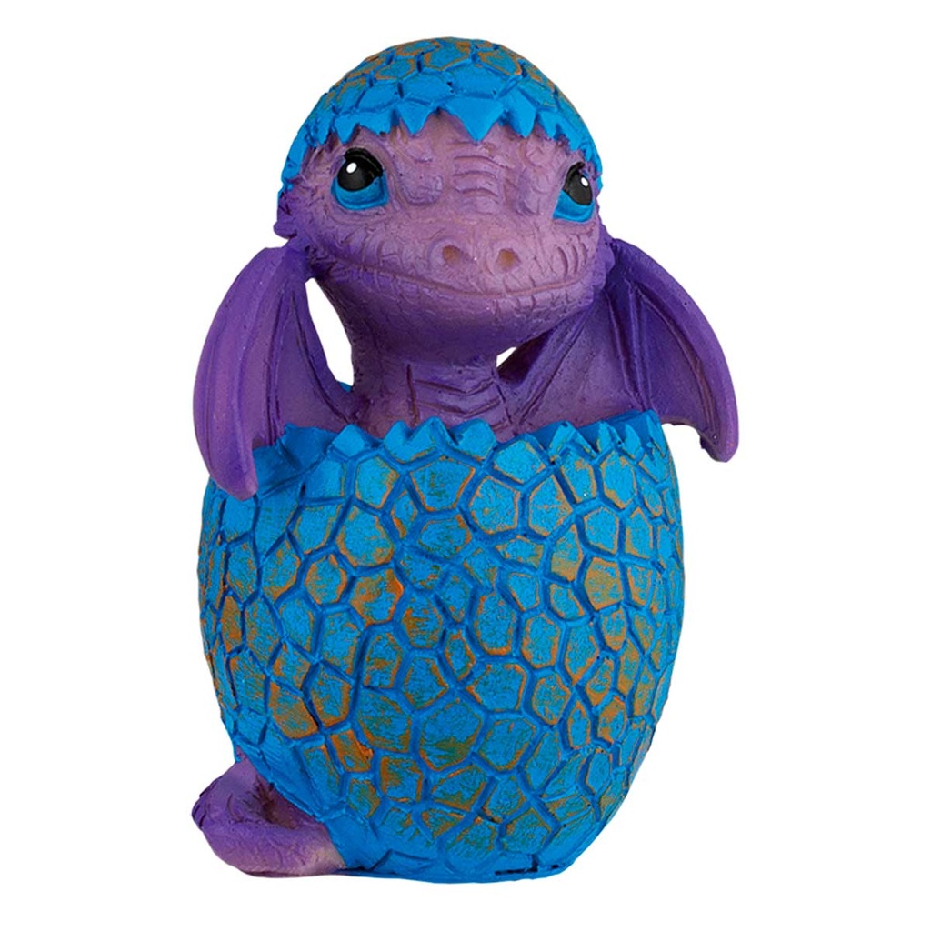 FIGURA RESINA DRAGON BEBE HUEVO 7.7 CM AZUL