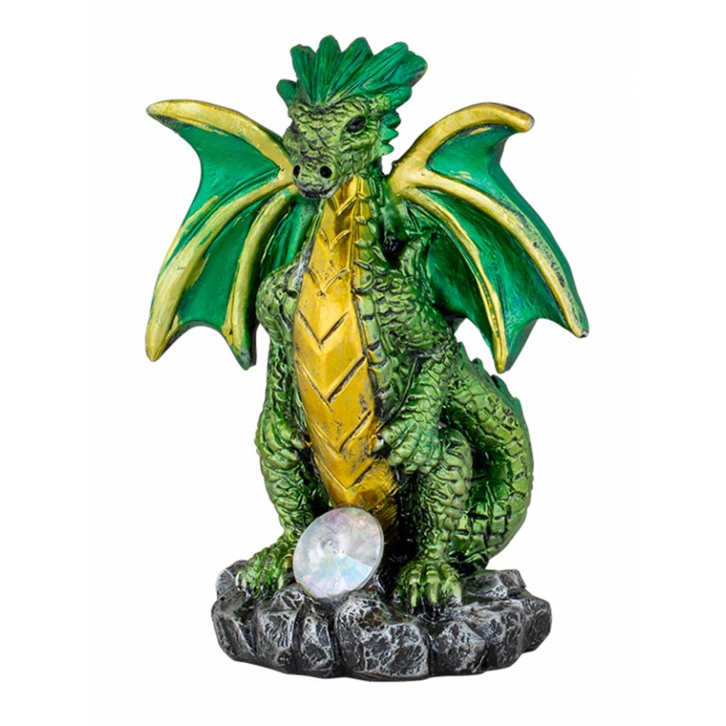 FIGURA RESINA DRAGON CRISTAL VERDE