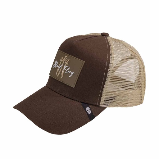 [CRS-200122-CO] GORRA CORSO REJILLA BLACK FLAG TAN