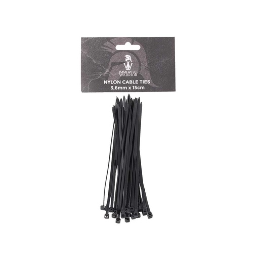 [IW-6022] BRIDAS IMMORTAL CORTAS 3.6MM X 15CM 30PCS NEGRA