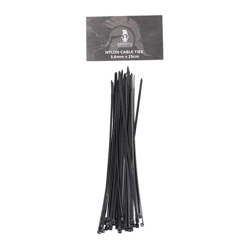 [IW-6023] BRIDAS IMMORTAL LARGAS 3.6MM X 25CM 30PCS NEGRA