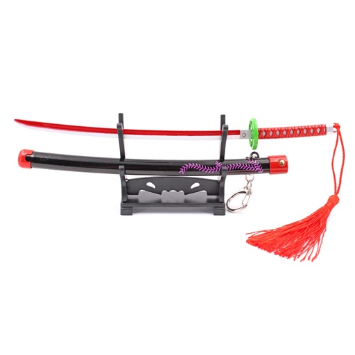 [BH-1162] KATANA MINI LLAVERO 1162 DMSY 22 CM NEGRA/ROJA