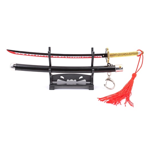 [BH-1163] KATANA MINI LLAVERO 1163 DMSY 22 CM NEGRA/DORADA