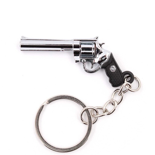 [BH-1519] LLAVERO REVOLVER MG357 5 CM PLATA
