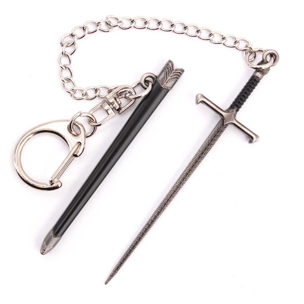 LLAVERO ESPADA 1210 GOT 9 CM PLATA/NEGRO