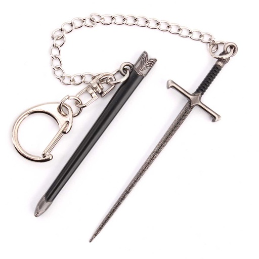 [BH-1210] LLAVERO ESPADA 1210 GOT 9 CM PLATA/NEGRO
