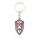 LLAVERO ESCUDO 1213 ZLD 4 CM PLATA/BLANCO