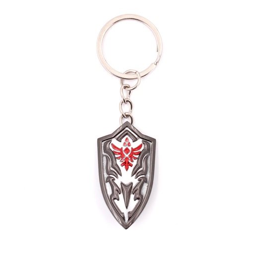 [BH-1213] LLAVERO ESCUDO 1213 ZLD 4 CM PLATA/BLANCO