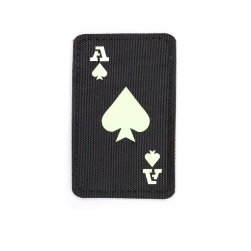 [IW-08337-BK] PARCHE IMMORTAL CARTA AS DE PICA FLUORESCENTE NEGRO