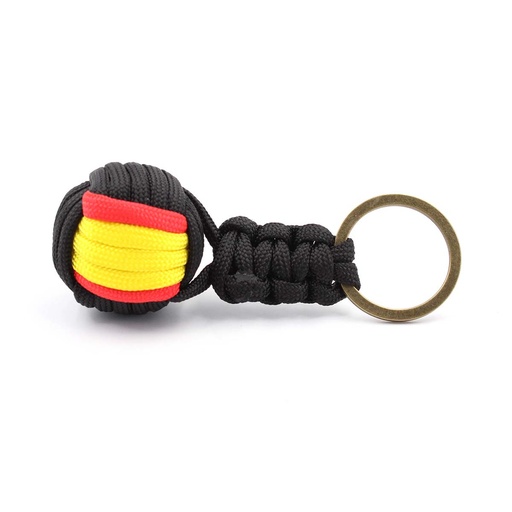 [IW-0304-BK] LLAVERO BOLA IMMORTAL PARACORD BANDERA ESPAÑA NEGRO