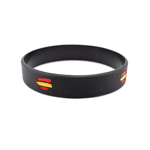 [IW-70500-BK] PULSERA IMMORTAL PVC BANDERA ESPAÑA NEGRA