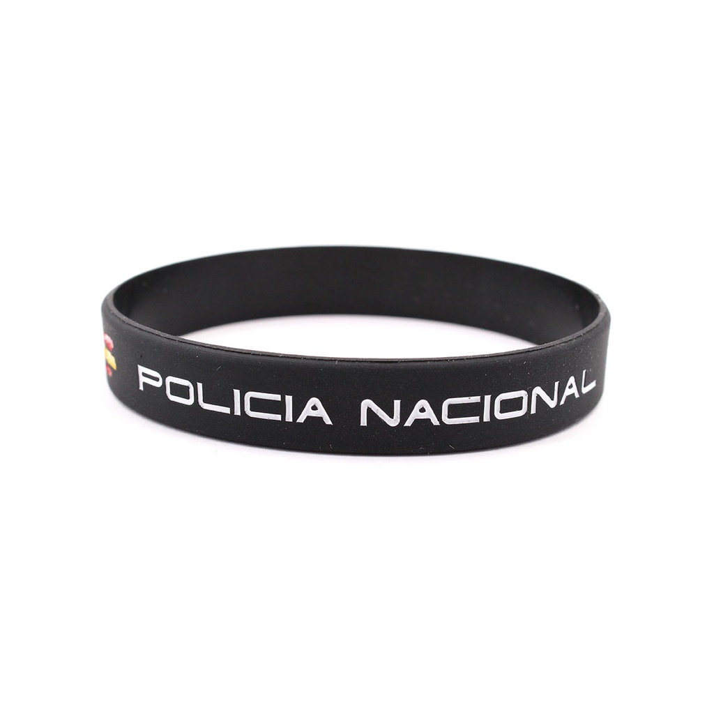 PULSERA IMMORTAL PVC POLICIA NACIONAL NEGRA