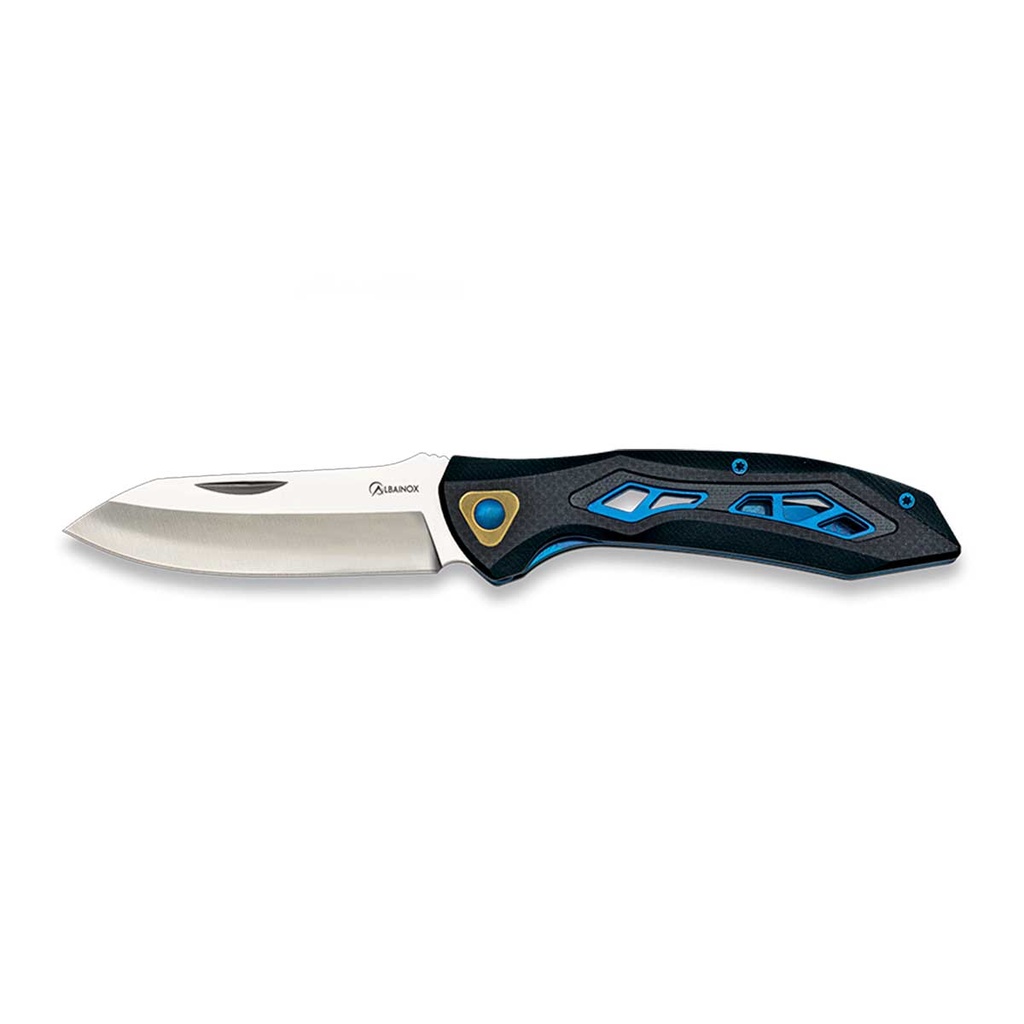 NAVAJA ALBAINOX G10 BAÑO TITANIO NEGRA-AZUL