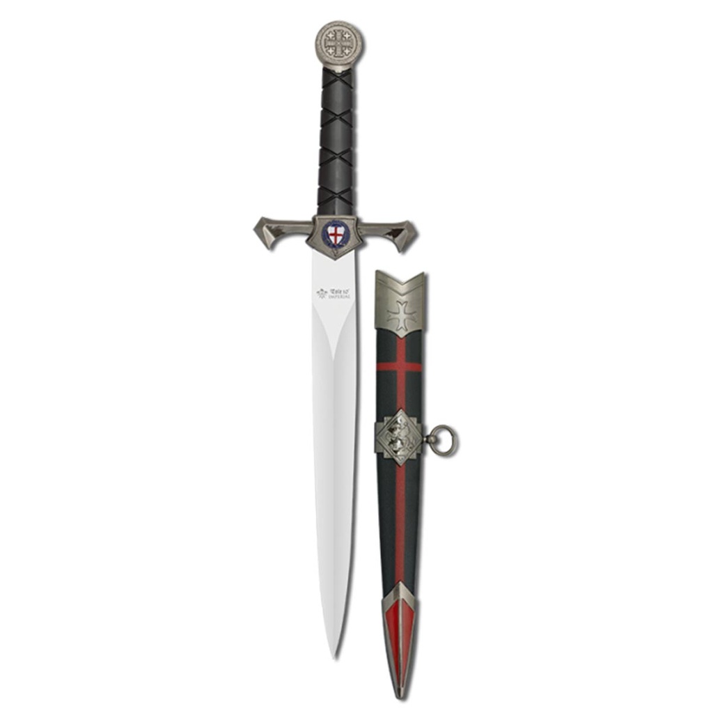 DAGA TEMPLARIA TOLE 10  24 CM NEGRA ROJA