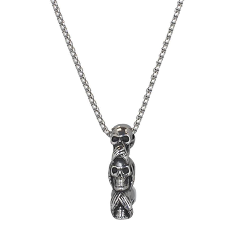 COLLAR 3 CALAVERAS SABIAS PLATA