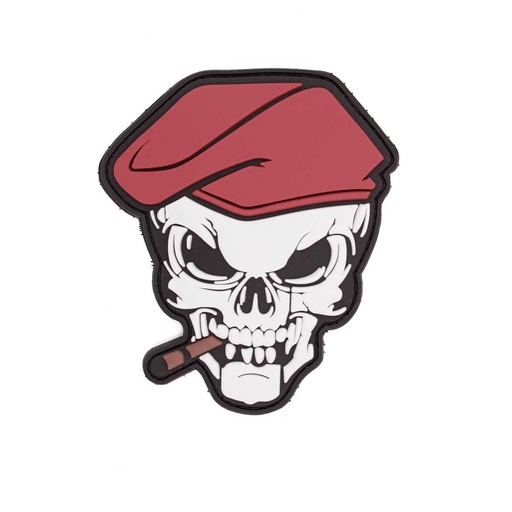 [IW-08429-RD/GY] PARCHE IMMORTAL PVC 3D CALAVERA BOINA PURO ROJO-GRIS
