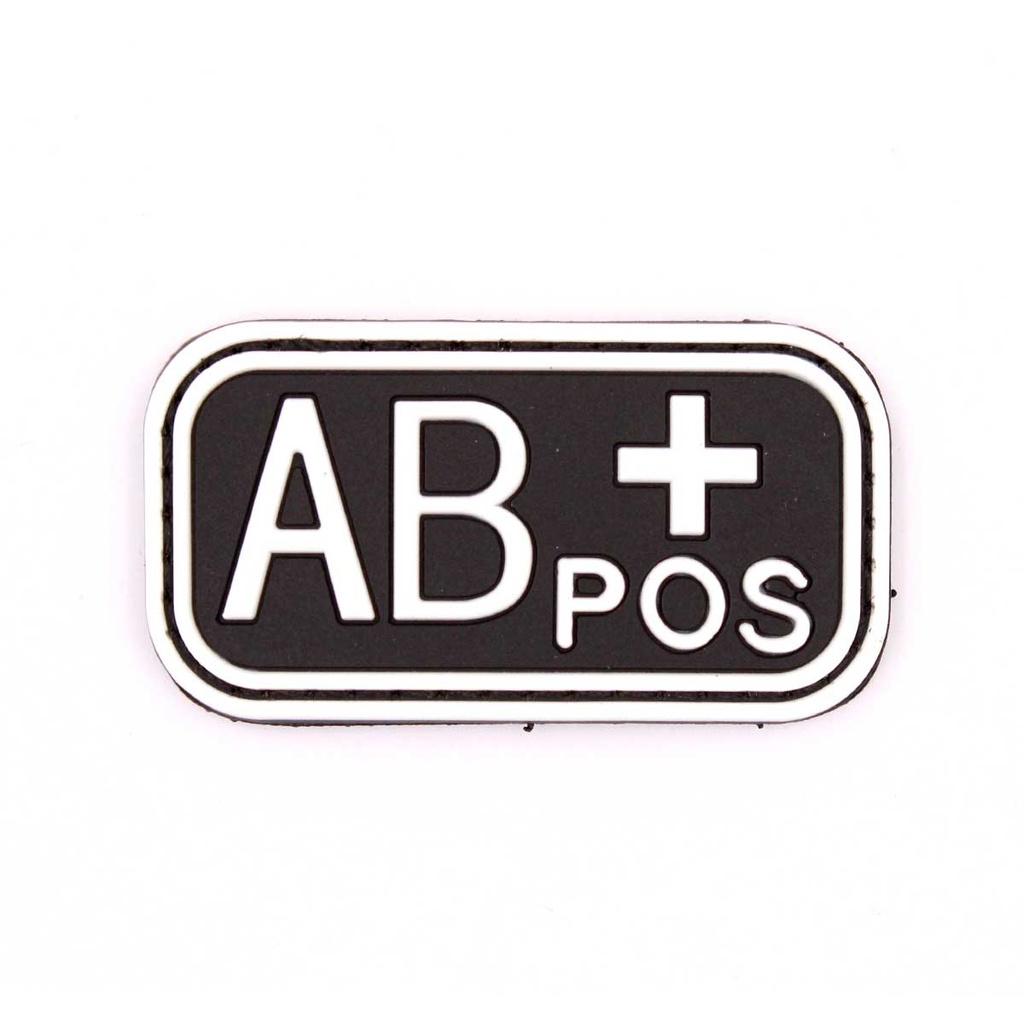 PARCHE IMMORTAL PVC GRUPO SANGUINEO AB POSITIVO NEGRO