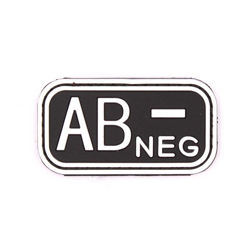 PARCHE IMMORTAL PVC GRUPO SANGUINEO AB NEGATIVO NEGRO