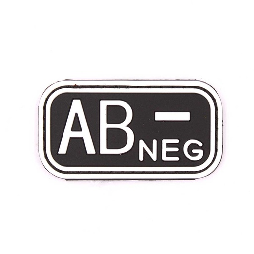 [IW-08453-WH] PARCHE IMMORTAL PVC GRUPO SANGUINEO AB NEGATIVO NEGRO