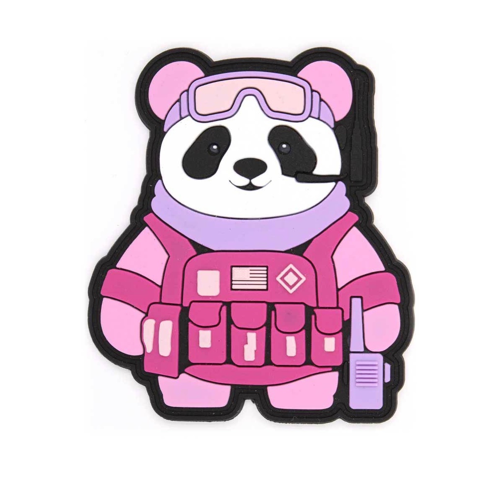 PARCHE IMMORTAL PVC 3D OSO PANDA TACTICO ROSA