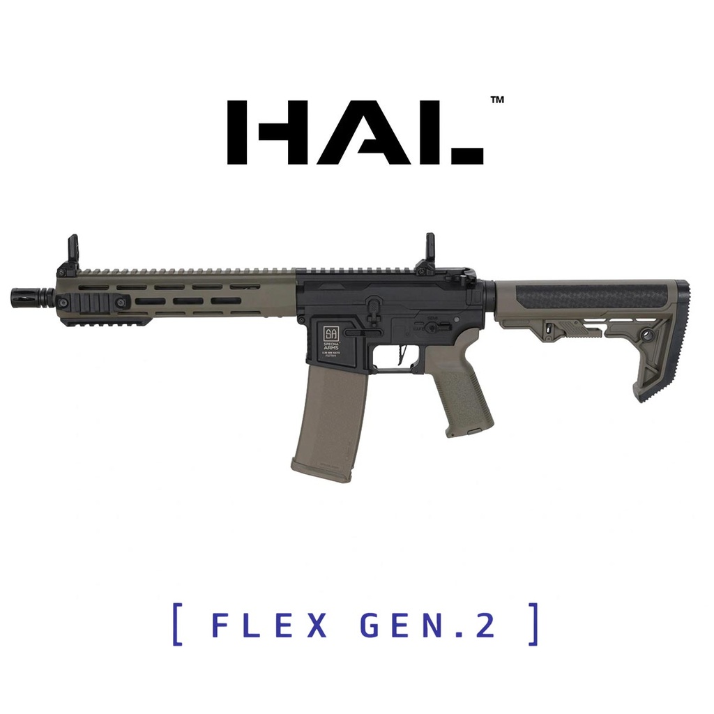 FUSIL SPECNA ARMS SA-F03 FLEX GEN.2 HAL ETU BRUSHLESS LIGHT OPS STOCK NEGRO-VERDE