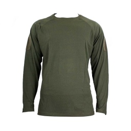 CAMISETA TACTICA MILTEC QUICK DRY M/LARGA VELCRO VERDE
