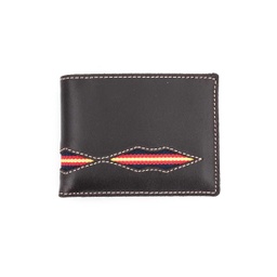 [5771] CARTERA PIEL SURCO BANDERA ESPAÑA MARRON