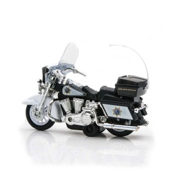 [739010] MOTO POLICIA AMERICANA NEGRA-BLANCA