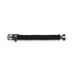 [33878-NE] PULSERA PARACORD BARBARIC C/PEDERNALY BRUJULA NEGRA