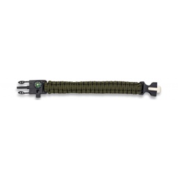 [33878-VE] PULSERA PARACORD BARBARIC C/PEDERNALY BRUJULA VERDE