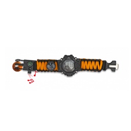 [33889-NA] RELOJ DIGITAL PARACORD CON BRUJ/TER Y PEDERNAL NARANJA