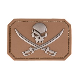 [16832219] PARCHE PVC PIRATA SKULL SABLES MILTEC COYOTE